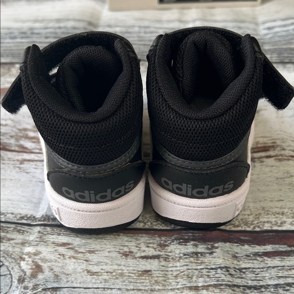 Adidas Hoops Mid 3.0 AC I Toddler Sneakers - Black/White - Size 4K - Picture 4 of 11